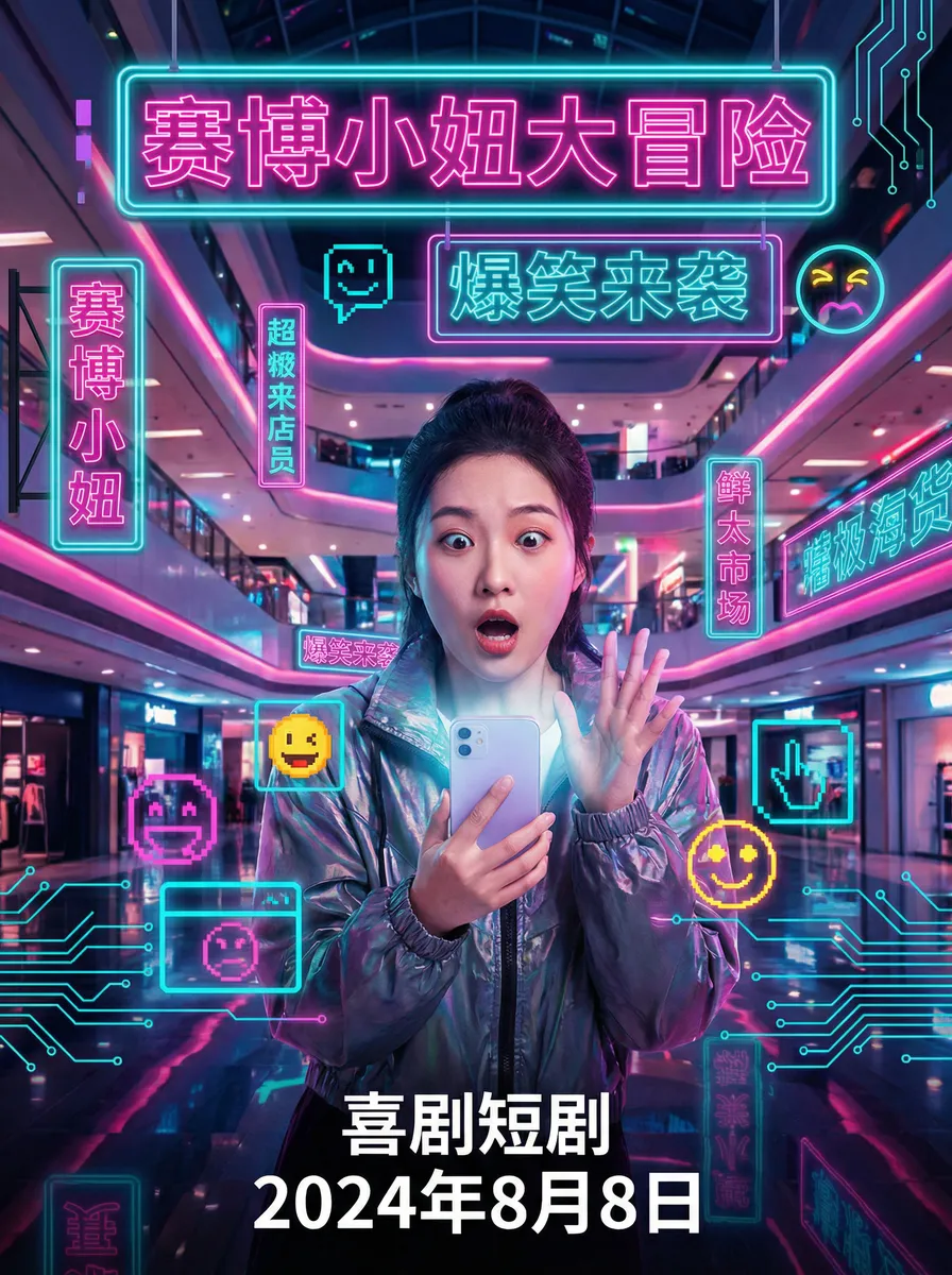 遭难者们 搞笑喜剧短剧 - 赛博小妞大冒险海报